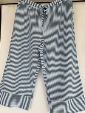 Blue/ white stripe, wide leg pants